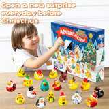 2024 Advent Calendar Christmas Ducks - 24pcs Rubber Duck Advent Calendar 25 Days of Christmas Countdown Toys for Christmas Party Favors Kids Toddlers