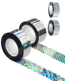 Whtawtaw 2 Rolls 328 FT Bird Scare Type Ribbon, Deterrent Visual Audible Reflective Tape to Keep Away Birds, Holographic Eco-Friendly Double Sided Flash Tape for Outdoor, Garden, Balcony
