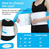 Pauline Abdominal Binder Post Surgery Compression Support | Stomach Wrap Belly Band for Hernia Tummy Tuck | Soft, Latex-free, Breathable - (30" - 45") 3 Panel - 9" High