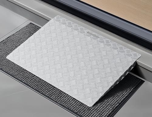 Threshold Ramps for Doorways Portable Ramp for Wheelchairs for Home Steps 2-4" Rise Wheelchair Door Scooter Ramp 31"x24.5" Shed Handicap Ramps 9.9lbs Aluminum Ramps with Extender Plate