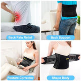 BOKIC Back Brace for Men and Women Lower Back, Lumbar Support Belt Relieve Lower Back Pain with 8 Reinforce Bones,Scoliosis, Sciatica,Herniated Disc,Back Brace for Lifting at Work 04 Black-L