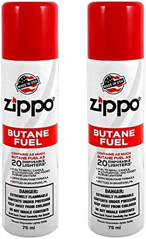 Zippo Butane Fuel 75 Milliliter / 2.5 Ounces (2-Pack)