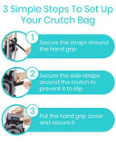 Vive Crutch Accessories Bag and Hand Grip Cushions, Water-Resistant Premium Pouch for Crutches, with Drink Holder Phone Holder, 3 Pockets, Lightweight