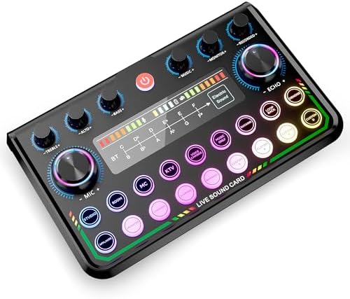SINWE USB Audio Interface for Smartphone & PC: Plug-and-Play Live Sound Card with DJ Mixer, Voice Changer & Customized sound effects. Ideal for Recording Music, Home Studio, Podcasts & Streaming