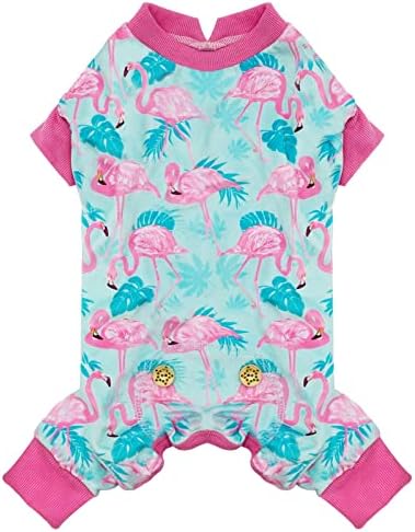 KYEESE Dog Pajamas Flamingo Dog Body Suits After Surgery Velvet Cat Clothes Dog Clothes Dog Coat Small Dog Pajamas Dog Costume Dog Surgery Recovery Suit Dog Onesie Dog Pajamas for Small Dogs