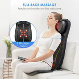 CooCoCo Shiatsu Back Massager with Heat, Adjustable Height Massages for Neck and Back, Massage Chair Pad, Deep Kneading Chair Massager for Home Office, Birthday Gifts for Women Men