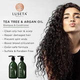 Luseta Tea Tree & Argan Oil Detangling Shampoo & Conditioner Set, 2 x 33.8 Oz