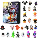 Halloween Advent Calendar 2024, 24 Day Halloween Countdown Calendar, Contains 24 Gifts Dolls, Nightmare Before Christmas Advent Calendar, Scary Halloween Doll Collectible Horror Figures Gift (Purple)