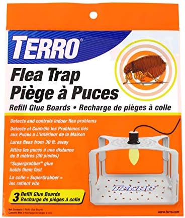 TERRO T231 Flea Trap Refills - Replacement Flea Trap Glue Boards,White, 3 Count (Pack of 1)
