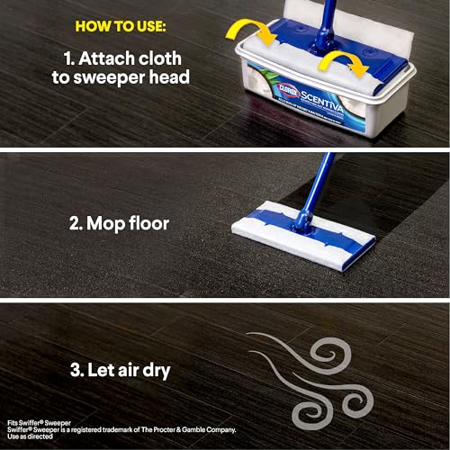 Clorox Scentiva Disinfecting Wet Mop Pad, Disposable Mop Heads, Coconut and Waterlily, 2 Packs, 24 Wet Refills Per Pack (Package May Vary)