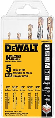 DEWALT DWA56015 Multi-Material Drill Bit Set, 5-Piece