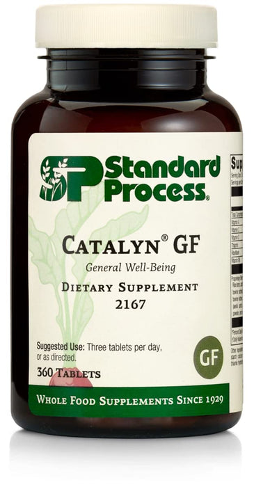 Standard Process Catalyn GF - Gluten-Free Foundational Support for General Wellbeing with Vitamin D, Vitamin C, Vitamin A, Thiamine, Riboflavin, Vitamin B6, Magnesium Citrate, and More - 360 Tablets