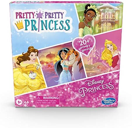 Hasbro Gaming Pretty Pretty Princess: Edition Board Game Featuring Disney Princesses, Jewelry Dress-Up Game for Kids Ages 5 and Up, for 2-4 Players