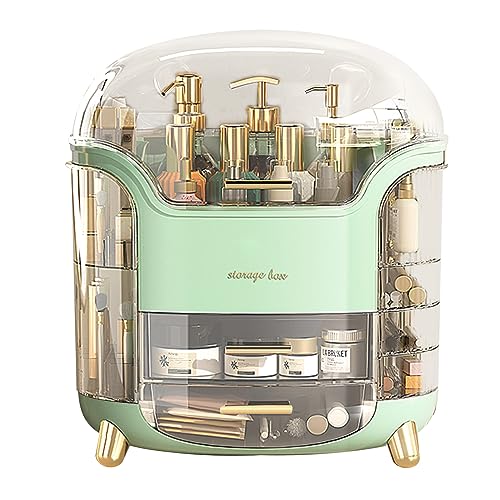 Makeup Organizer & Skincare Organizers, Cosmetic Organizer Box for Countertop with Lid & Drawers, Make Up Storage Organizer with Waterproof & Dustproof Cover, Birthday Gifts for Vanity Women Girls