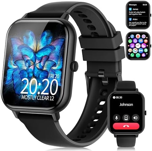 Smart Watch for Men Women, 1.83" HD Fitness Tracker with Answer/Make Calls, Heart Rate/Blood Oxygen/Sleep Monitor, Pedometer, Calories, 120+ Sports Mode, IP68 Waterproof Fitness Watch for Android iOS