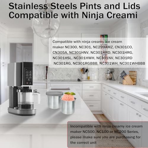 Stainless Steels for Ninja Creami Pints and Lids - 1 Pack