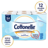 Cottonelle Ultra CleanCare Standard Roll Bathroom Tissue (12456), 48 Rolls / Case (4 Packs of 12), 170 Sheets / Roll