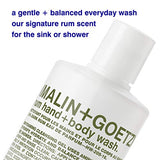 Malin + Goetz Rum Hand & Body Wash, 16 Fl. Oz. – Men & Women Natural Body Wash For All Skin Types, Foaming Hydrating Cleansing Gel, Cruelty-Free & Vegan