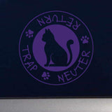 Trap Neuter Release Cat Circle, Feral Cat Care 12 inch Purple Indoor Outdoor Vinyl Decal
