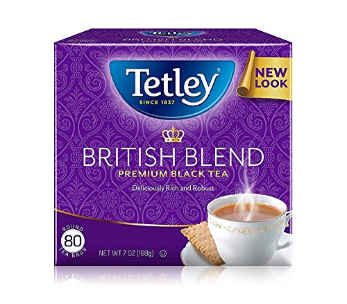 Tetley British Blend Premium Black Tea, Rainforest Alliance Certified, 80 Tea Bags (Pack of 6)