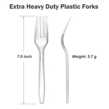 Dealusy 360 Count Extra Heavy Duty Clear Plastic Forks Disposable, BPA-Free, Heat Resistant, Solid and Durable Disposable Forks Bulk, Premium Plastic Forks heavy duty for Party Supply