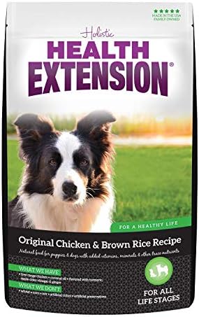 Health Extension Original Chicken & Brown Rice Dry Dog Food (4 lb / 1.81 kg) - Protein-Packed Formula with Probiotics, Omega 3 for Holistic Health in Dogs of All Life Stages 