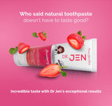 Dr Jen|Kids Toothpaste: 10% Nano Hydroxyapatite Toothpaste Whitening-Fluoride Free Toothpaste Sensitive Teeth Support for Kids-(Strawberry)