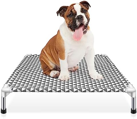 Elevated Outdoor Dog Bed, Medium Size, Cotton Material, Non-Slip Feet, Fits up to 70lbs