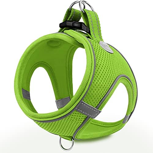 Joytale Small Dog Harness, Breathable Mesh Step-in Vest, Reflective Soft Padded Harnesses for Medium Dogs, Green, XL