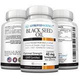 Approved Science Black Seed Oil - Cold Pressed Nigella Sativa - Standardized to 2% Thymoquinone - 180 Softgels - Boost Immune, Respiratory, and Digestive Systems