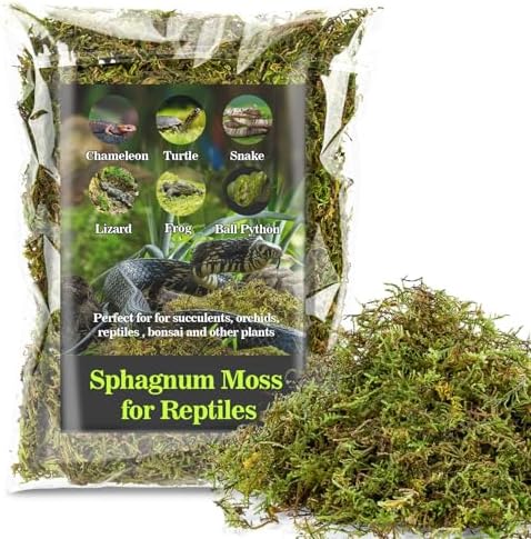 Sukh Sphagnum Moss for Reptiles -Terrarium Moss for Reptiles Peat Moss for Reptiles Habitat Bedding Moss for Snakes Turtle Frog Gecko and Other Reptiles Substrate (6.3, Ounces)