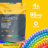 Purbolics Aminos + Energy | Supports Recovery, Energy & Focus | 95mg of Caffeine, 0 Sugar & 60 Servings (Rainbow Candy)