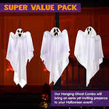 JOYIN 3 Pack Halloween Party Decoration 27.5" Hanging Ghosts, Cute Flying Ghost for Front Yard Patio Lawn Garden Party Décor and Holiday Decorations