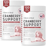 Dog UTI Treatment – 120 Cranberry Soft Chew Supplements for a Healthy Urinary Tract and Bladder Control – Made with Echinacea and Vitamin C – Corrects Imbalances