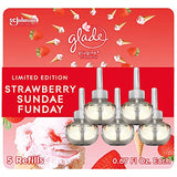 Glade PlugIns Refills Air Freshener, Scented and Essential Oils for Home and Bathroom, Strawberry Sundae Funday, 3.35 Fl Oz, 5 Count