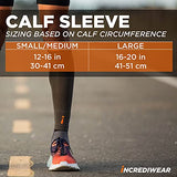 Incrediwear Calf Sleeve - Calf Sleeves for Men and Women to Help with Muscle Pain Relief, Shin Splints, and Muscle Recovery (Charcoal, S/M)