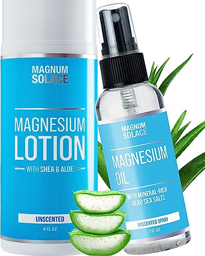 Magnesium Oil Spray & Magnesium Lotion - Infused with Aloe Vera, Shea Butter, Coconut Oil
