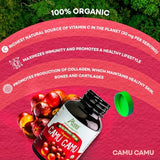 Camu Camu Capsules l Powerful Vitamin C Source l Immune System Booster l Organic and Fairtrade Certified l 100 Vegan Pills l 1500mg per Serving l Non GMO and Gluten Free l Amazon Andes