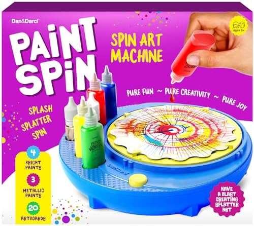 Dan&Darci Paint Spin Art Machine Kit for Kids - Easter Arts & Crafts for Boys & Girls Ages - Art Craft Set Gifts for 6-9 Year Old Boy, Girl- Cool Painting Spinner Toys Kits Sets - Birthday Gift Ideas