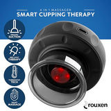 rouxen 4-in-1 Smart Cupping Therapy Massager, Red Light Therapy, Targeted Pain Relief, Circulation & Tighter Skin, Muscle Pain, Cellulite Remover, Portable Electric Cupping Kit