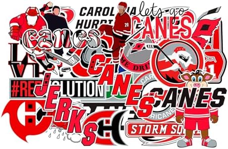 25 PCS Carolina American Hurricanes Hockey Stickers for Water Bottle, Laptop, Bicycle, Computer, Motorcycle, Travel Case, Car Decal Decoration Stickers