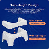 Squatty Potty The Original Bathroom Toilet Stool - Adjustable 2.0, Convertible to 7" or 9" Height with Removable Topper for Adults and Kids White