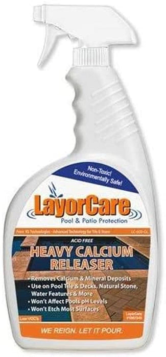 LayorCare Heavy Calcium Releaser - Removes Calcium Build Up on Pool Tile, Stone, Decks - 32 Fl Oz
