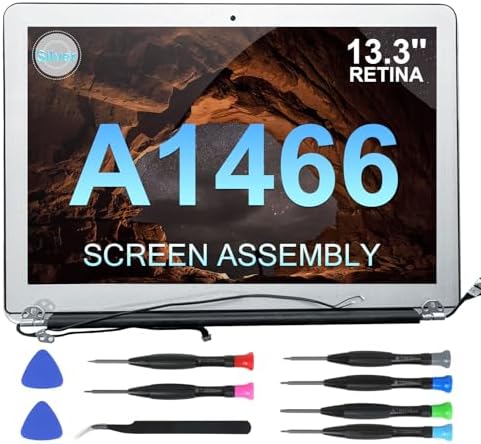 Replacement Screen 13.3" for MacBook Air A1466 13-inch 2013 2014 2015 2016 2017 EMC 2632 EMC 2925 EMC 3178 Full LCD Screen Display Assembly（Silver）
