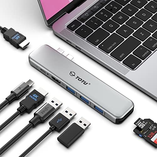 MacBook USB C Hub Multiport Adapter, 8 in 2 MacBook Docking Station with Dual HDMI, 92W Power Delivery, 3 USB 3.0 Ports, Card Reader for SD and TF, MacBook Pro 2016-2021, MacBook Air 2018 or Later