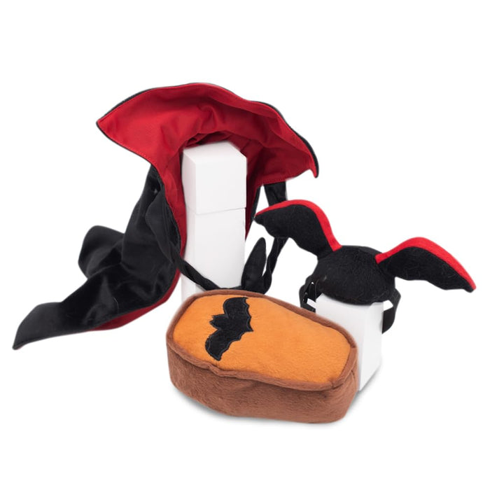 ZippyPaws Dog Halloween Dracula Vampire Costume Kit with Toys, Cute & Funny Outfit for Large & Small Puppies, OSFM - Frenchie, German Sheperd, Pitbull, Corgi, and More