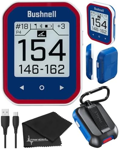 Wearable4U - Bushnell Phantom 3 Slope GPS Golf Green with Slope Technology, Touchscreen, Magnetic Cart Mount with Bundle (Blue & Lens Cloth)