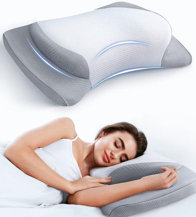 Gadole Elevate Sleeping Cervical Neck Pillow for Pain Relief, Healthy Spine Restore Memory Foam Pillows Fit Shoulder Perfectly, Adjustable Ergonomic Pillow, Bed Pillow for Side Back Stomach Sleeper