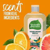 Seventh Generation Hand Soap Refills Mandarin Orange & Grapefruit, Transparent, Mandarin Orange & Grapefruit REFILL, 24 Fl Oz, Pack of 3