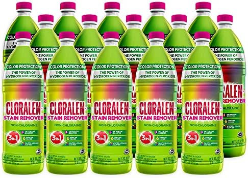 Cloralen - Stain Remover, Color Protection With The cleaning power of Vinegar And Hydrogen Peroxide, 32.12 Fl oz (Pack of 15) - Ideal For Large Households, Business, Or Office Use